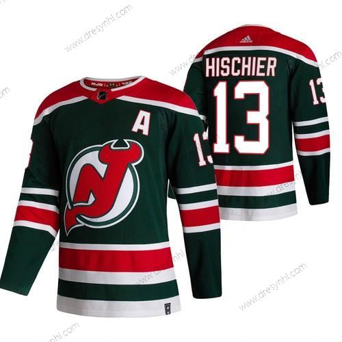 Adidas New Jersey Devils #13 Nico Hischier Zelená 2020-21 Obrácený Retro Náhradní NHL dres – Pánské