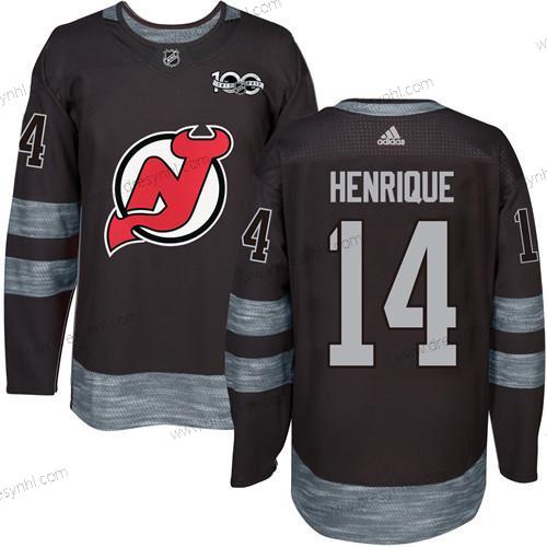 Adidas New Jersey Devils #14 Adam Henrique Černá 1917-2017 100th Výročí Sešitý NHL dres – Pánské