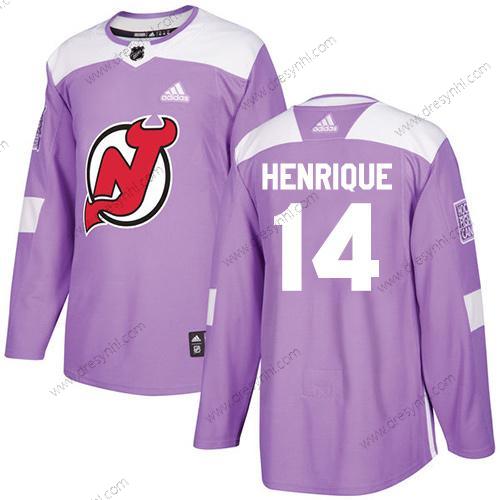 Adidas New Jersey Devils #14 Adam Henrique Nachový Autentické Bojuje proti rakovině Sešitý NHL dres – Pánské