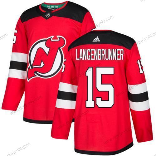 Adidas New Jersey Devils #15 Langenbrunner Červené Domácí dres Autentické Sešitý NHL dres – Pánské