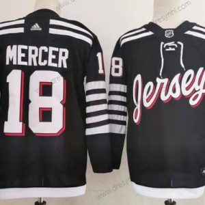 Adidas New Jersey Devils #18 Dawson Mercer Černá 2021-22 Náhradní Primegreen Autentické Pro Hráč Třetí dres dres – Pánské