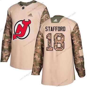 Adidas New Jersey Devils #18 Drew Stafford Camo Autentické 2017 Veterans Day Sešitý NHL dres – Pánské