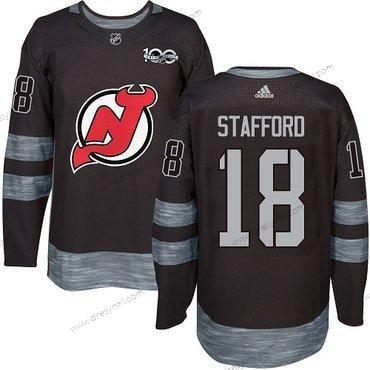 Adidas New Jersey Devils #18 Drew Stafford Černá 1917-2017 100th Výročí Sešitý NHL dres – Pánské