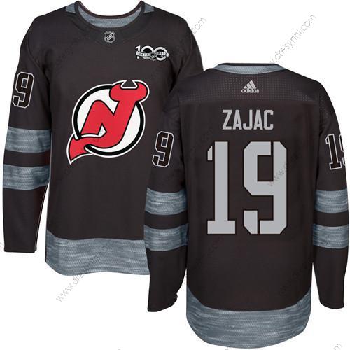 Adidas New Jersey Devils #19 Travis Zajac Černá 1917-2017 100th Výročí Sešitý NHL dres – Pánské