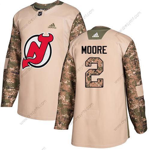 Adidas New Jersey Devils #2 John Moore Camo Autentické 2017 Veterans Day Sešitý NHL dres – Pánské