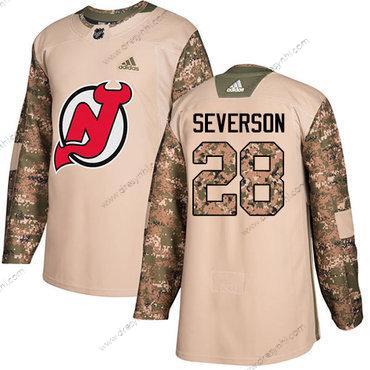 Adidas New Jersey Devils #28 Damon Severson Camo Autentické 2017 Veterans Day Sešitý NHL dres – Pánské