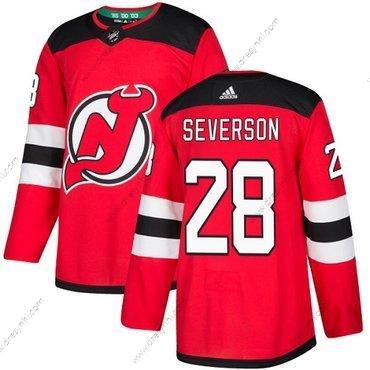 Adidas New Jersey Devils #28 Damon Severson Červené Domácí dres Autentické Sešitý NHL dres – Pánské