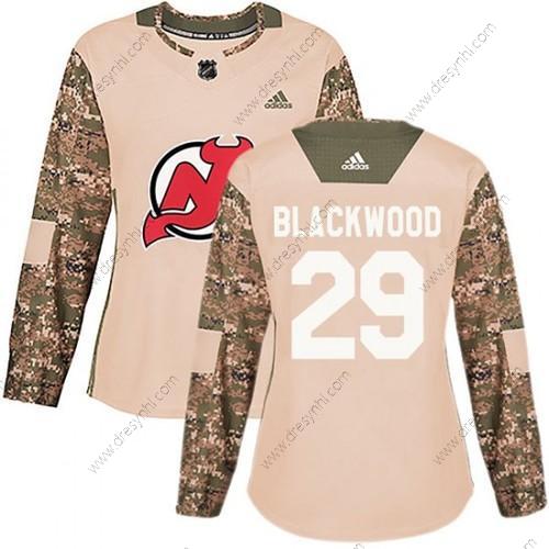 Adidas New Jersey Devils #29 Mackenzie Černáwood Autentické Mackenzie Wood Camo Veterans Day Tréninkový dres – Dámské