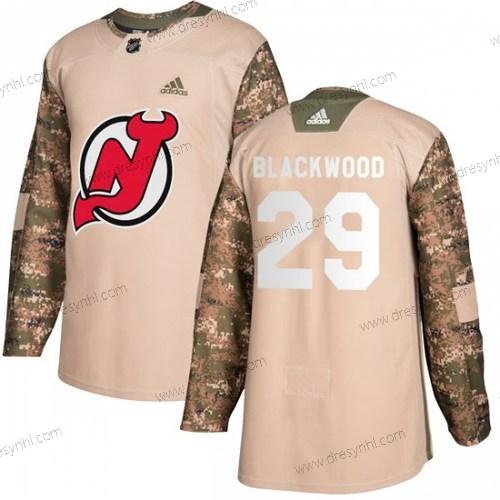 Adidas New Jersey Devils #29 Mackenzie Černáwood Autentické Mackenzie Wood Camo Veterans Day Tréninkový dres – Pánské