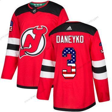 Adidas New Jersey Devils #3 Ken Daneyko Červené Domácí dres Autentické USA Flag Sešitý NHL dres – Pánské