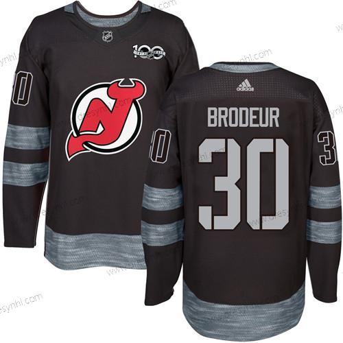 Adidas New Jersey Devils #30 Martin Brodeur Černá 1917-2017 100th Výročí Sešitý NHL dres – Pánské