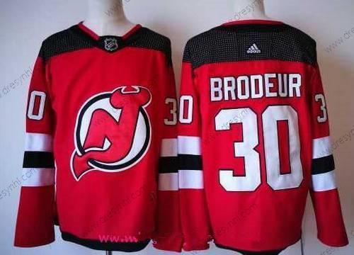 Adidas New Jersey Devils #30 Martin Brodeur Červené With Černá 2017-2018 Hokejový Sešitý NHL dres – Pánské