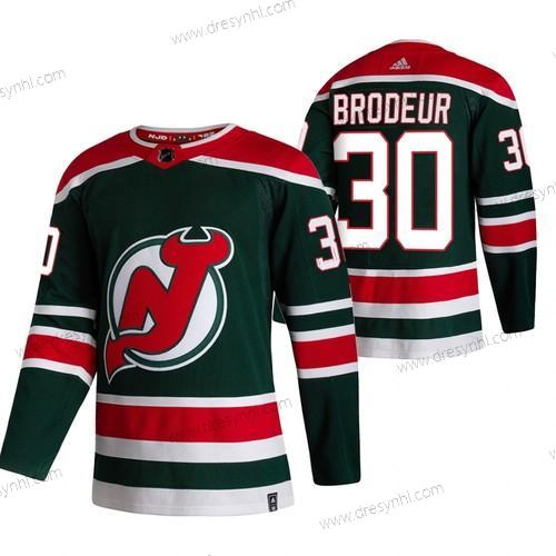 Adidas New Jersey Devils #30 Martin Brodeur Zelená 2020-21 Obrácený Retro Náhradní NHL dres – Pánské