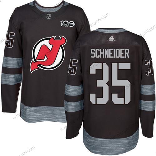 Adidas New Jersey Devils #35 Cory Schneider Černá 1917-2017 100th Výročí Sešitý NHL dres – Pánské