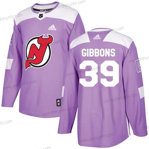 Adidas New Jersey Devils #39 Brian Gibbons Nachový Autentické Bojuje proti rakovině Sešitý NHL dres – Pánské