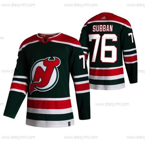 Adidas New Jersey Devils #76 P.K. Subban Zelená 2020-21 Obrácený Retro Náhradní NHL dres – Pánské