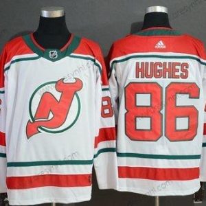 Adidas New Jersey Devils 86 Jack Hughes Bílý dres – Pánské