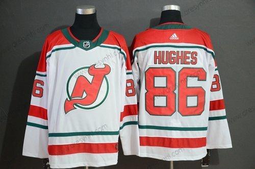 Adidas New Jersey Devils 86 Jack Hughes Bílý dres – Pánské