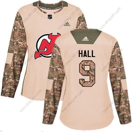 Adidas New Jersey Devils #9 Taylor Hall Camo Autentické 2017 Veterans Day Sešitý NHL dres – Dámské