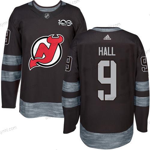 Adidas New Jersey Devils #9 Taylor Hall Černá 1917-2017 100th Výročí Sešitý NHL dres – Pánské