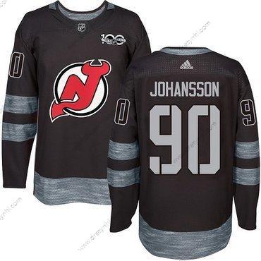 Adidas New Jersey Devils #90 Marcus Johansson Černá 1917-2017 100th Výročí Sešitý NHL dres – Pánské