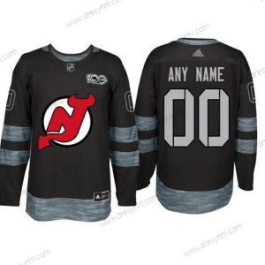 Adidas New Jersey Devils Personalizované Černá 1917-2017 100th Výročí Sešitý NHL dres