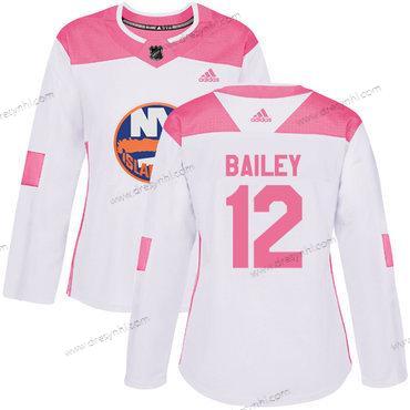 Adidas New York Islanders #12 Josh Bailey Bílý Růžový Autentické Sešitý NHL dres – Dámské