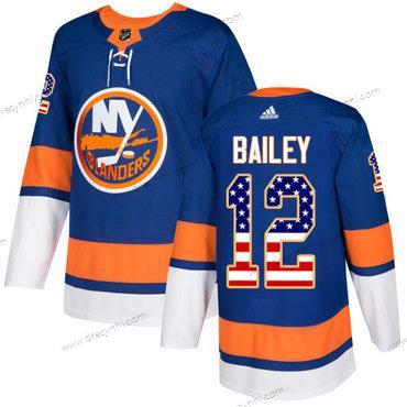 Adidas New York Islanders #12 Josh Bailey Royal Modrý Domácí dres Autentické USA Flag Sešitý NHL dres – Pánské