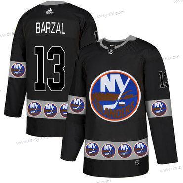 Adidas New York Islanders #13 Mathew Barzal Černá Tým Logos dres – Pánské