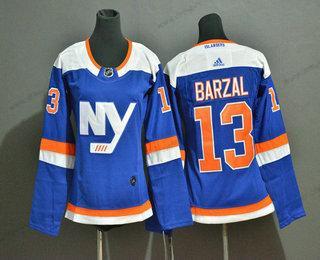 Adidas New York Islanders #13 Mathew Barzal New Modrý Domácí dres 2019 Hokejový Sešitý NHL dres – Dámské