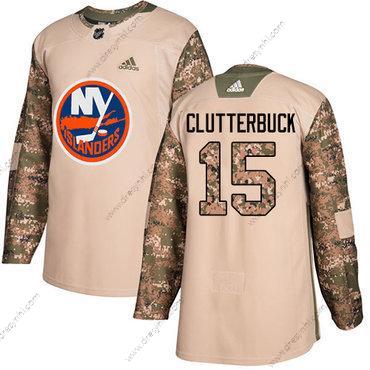 Adidas New York Islanders #15 Cal Clutterbuck Camo Autentické 2017 Veterans Day Sešitý NHL dres – Pánské