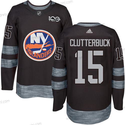 Adidas New York Islanders #15 Cal Clutterbuck Černá 1917-2017 100th Výročí Sešitý NHL dres – Pánské