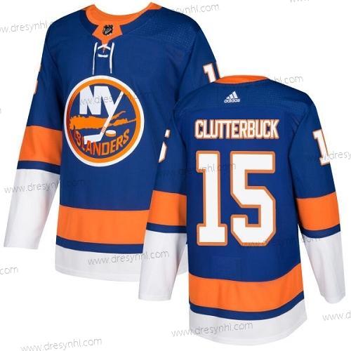 Adidas New York Islanders #15 Cal Clutterbuck Royal Modrý Domácí dres Autentické Sešitý NHL dres – Pánské