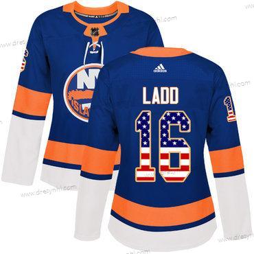 Adidas New York Islanders #16 Andrew Ladd Royal Modrý Domácí dres Autentické USA Flag Sešitý NHL dres – Dámské