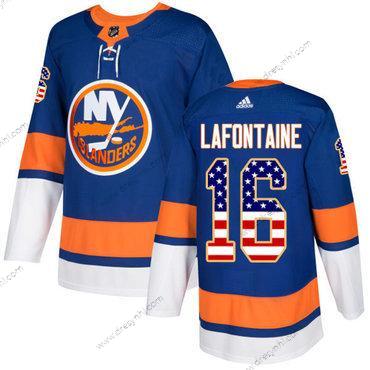 Adidas New York Islanders #16 Pat Lafontaine Royal Modrý Domácí dres Autentické USA Flag Sešitý NHL dres – Pánské