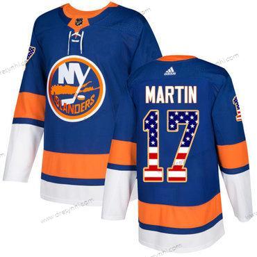 Adidas New York Islanders #17 Matt Martin Royal Modrý Domácí dres Autentické USA Flag Sešitý NHL dres – Pánské