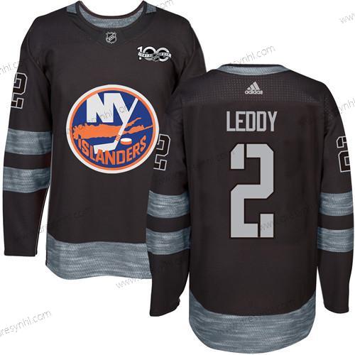 Adidas New York Islanders #2 Nick Leddy Černá 1917-2017 100th Výročí Sešitý NHL dres – Pánské