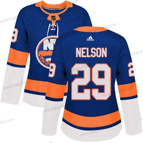 Adidas New York Islanders #29 Brock Nelson Royal Modrý Domácí dres Autentické Sešitý NHL dres – Dámské