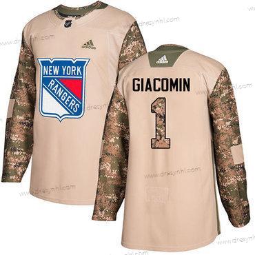 Adidas New York Rangers #1 Eddie Giacomin Camo Autentické 2017 Veterans Day Sešitý NHL dres – Pánské