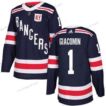 Adidas New York Rangers #1 Eddie Giacomin Námořnictvo Modrý Autentické 2018 Zimní Klasický Sešitý NHL dres – Pánské