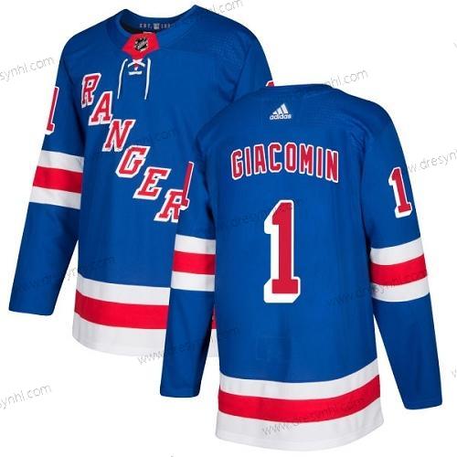 Adidas New York Rangers #1 Eddie Giacomin Royal Modrý Domácí dres Autentické Sešitý NHL dres – Pánské