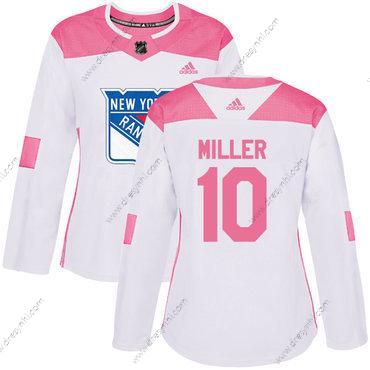 Adidas New York Rangers #10 J.T. Miller Bílý Růžový Autentické Sešitý NHL dres – Dámské