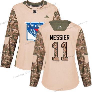 Adidas New York Rangers #11 Mark Messier Camo Autentické 2017 Veterans Day Sešitý NHL dres – Dámské