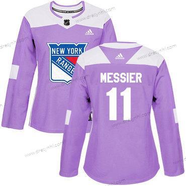 Adidas New York Rangers #11 Mark Messier Nachový Autentické Bojuje proti rakovině Sešitý NHL dres – Dámské