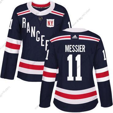 Adidas New York Rangers #11 Mark Messier Námořnictvo Modrý Autentické 2018 Zimní Klasický Sešitý NHL dres – Dámské