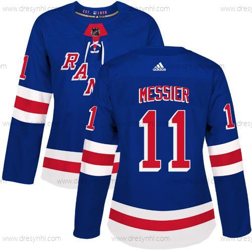 Adidas New York Rangers #11 Mark Messier Royal Modrý Domácí dres Autentické Sešitý NHL dres – Dámské