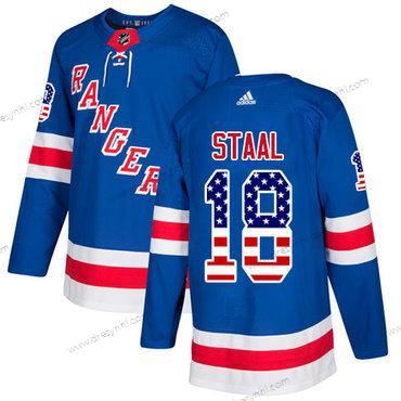 Adidas New York Rangers #18 Marc Staal Royal Modrý Domácí dres Autentické USA Flag Sešitý NHL dres – Pánské