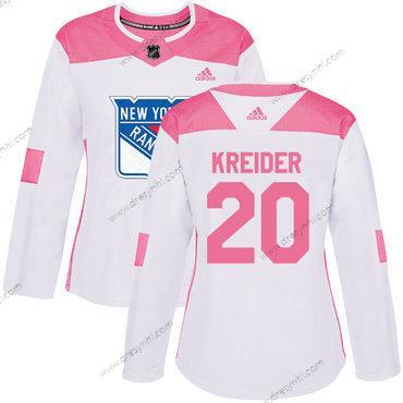 Adidas New York Rangers #20 Chris Kreider Bílý Růžový Autentické Sešitý NHL dres – Dámské