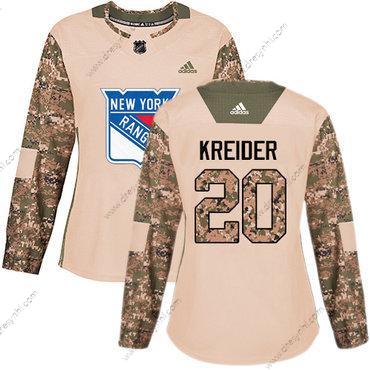 Adidas New York Rangers #20 Chris Kreider Camo Autentické 2017 Veterans Day Sešitý NHL dres – Dámské