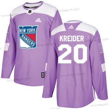 Adidas New York Rangers #20 Chris Kreider Nachový Autentické Bojuje proti rakovině Sešitý NHL dres – Pánské